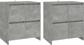 vidaXL Servante, 2 buc., gri beton, 70x41x75 cm, lemn prelucrat