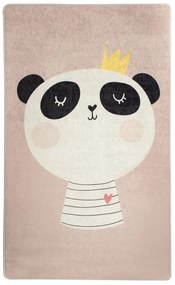 Covor de Copii King Panda, Roz - Alb, 160x100 cm