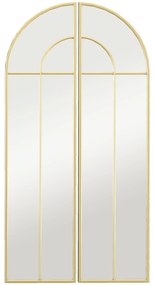 HOMCOM Miroir mural arc 30 x 120 cm, mare miroir decorativ cu ramă metalică, pentru living, cameră, hol, nuanță auriu | Aosom Romania