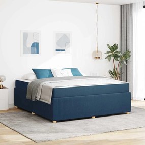 vidaXL Cadru de pat cu saltea cu saltea albastru 180 x 200 cm țesătură