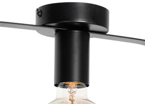 Plafoniera moderna neagra cu sticla dreptunghiulara - Roslini