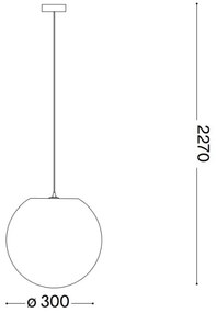 Lustră pe cablu Ideal Lux CARTA 1xE27/25W/230V d. 30 cm alb