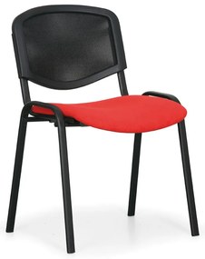 Scaun de conferinta Viva Mesh - picioare negre, rosu/negru