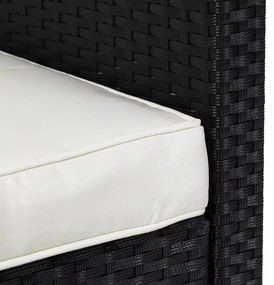 Deuba Set rattan Sedan + fotoliu + 2x taburet - negru