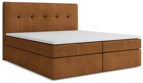 Pat boxspring teracotă cu spațiu de depozitare 160x200 cm Palta – Makamii