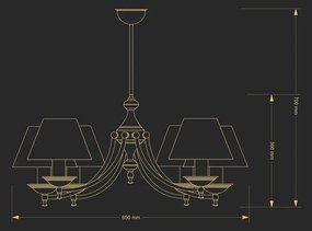 Candelabru 6 brate elegant, Cristal Scholer San Marino