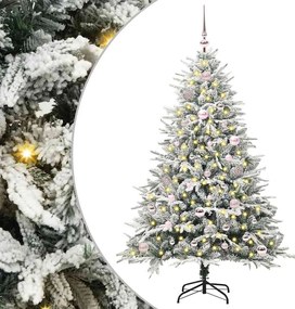 vidaXL Brad de Crăciun artificial pre-iluminat cu set de bile Verde