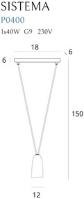 Lustra, Pendul suspendat SISTEMA I P0400 MX
