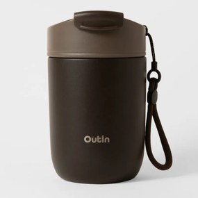 Ceasca termica Outin Travel Tumbler, 350 ml, Mentine cald 6 ore, Rece 12 ore, Otel inoxidabil 316L, Pereti dubli, Izolatie sub vid, Maro teracota