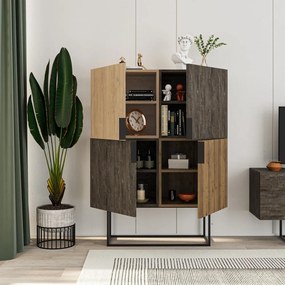 Dulap maro/în culoare naturală cu aspect de lemn de stejar 100x130 cm Titan – Marckeric