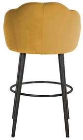 Scaun de bar tapitat Tulip galben