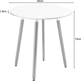 OFERTA Masa rotunda alba pentru dining KAMI 60x60 cm II. calitate