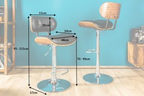 Scaun bar design deosebit Classico 115cm, negru/ nuc A-39040 VC