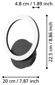 Aplică LED dimabilă PARRAPOS-Z LED/12W/230V Eglo 900324