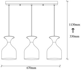 Lustră pe cablu SIVANI 3xE27/40W/230V alb/cupru