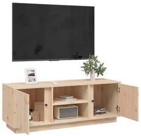 Comoda TV, 110x35x40,5 cm, lemn masiv de pin 1, Maro
