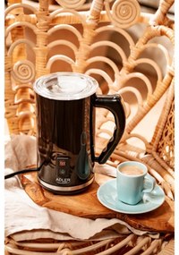 Aparat pentru spumat lapte Adler AD 4478, 500W, 240 ml, Acoperire antiaderenta, Protectie STRIX, Otel negru