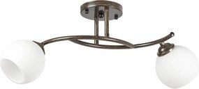 Lustra Ramona Wenge 56x21cm 2x60W E27, Corp Iluminat Modern din Metal si Sticla pentru Sufragerie sau Dormitor, Design Elegant cu Dubla Lumina