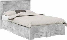 vidaXL Cadru de pat cu sertar cu headboard cu depozitare Lemn compozit