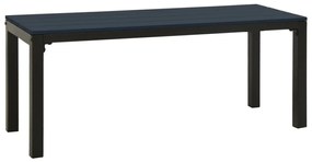 317141 vidaXL Bancă de grădină, negru, 110 cm, oțel și WPC