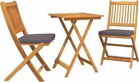 vidaXL Set Bistro de Grădină 3 pcs Maro Lemn Solid de Acacia