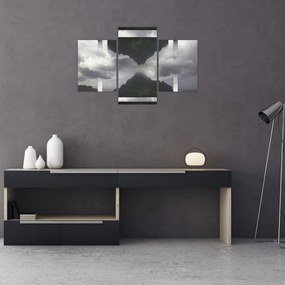 Tablou - Munții din Islanda, colaj geometric (90x60 cm)