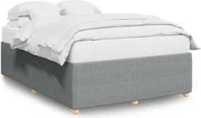 vidaXL Cadru de pat fără saltea, gri deschis, 140x200 cm, textil
