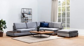 Coltar Tulip Corner Right With Pouf, Gri Inchis