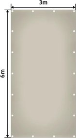 JAGO Prelata 650 g/m², ochiuri de aluminiu, gri, 3 x 6 m