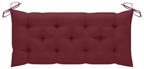 Banca regala de gradina cu perna, gri, 135 cm, lemn de acacia 1, grey and wine red, 2