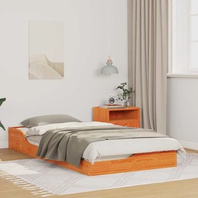 vidaXL Cadru de pat de podea Maro ceruit 90 x 190 cm