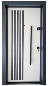 Usa metalica de exterior cu izolatie si vizor Novo Doors NDS1000S, Din compozit, 2 yale, Kit complet, Pentru case, (Culoare: Nuc, Geam: Sticla