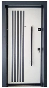Usa metalica de exterior cu izolatie si vizor Novo Doors NDS1000S, Din compozit, 2 yale, Kit complet, Pentru case, (Geam: Sticla securizata, Sens