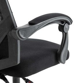 Scaun tip gaming din mesh negru, cu spatar rabatabil ergonomic OFF 434