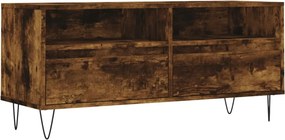 vidaXL Comodă TV, stejar fumuriu, 100x34,5x44,5 cm, lemn prelucrat