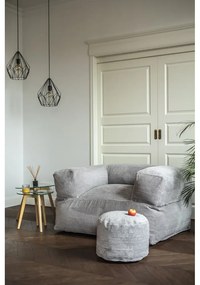 Fotoliu bean bag maro cu tapițerie din catifea reiată MooG – SLOWDOWN