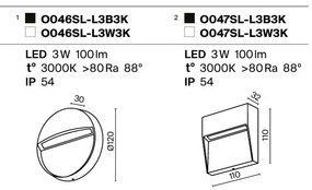 Spot LED iluminat scari sau perete exterior IP54 Mane alb