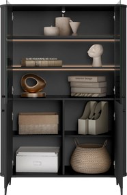 Vitrină cu patru uși Vesper 103 cm - negru / picioare negre