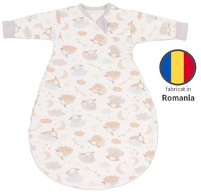 Sac de dormit cu maneci din bumbac flausat Kidizi On a Cloud Pastel, 0-3 luni, 1 tog