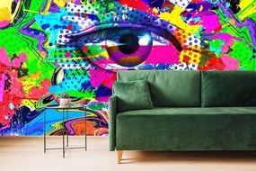 Tapet ochiul uman în stil pop-art