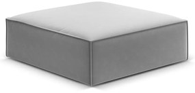 Taburet gri deschis cu tapițerie din catifea Vanda – Mazzini Sofas