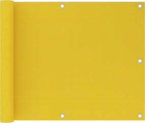 vidaXL Paravan pentru balcon, galben, 75 x 600 cm, HDPE