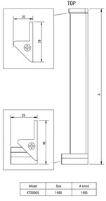 Profil inchidere usa dus culoare negru mat 200 cm Deante Kerria plus Negru mat