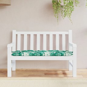 vidaXL Pernă bancă de grădină model frunze, 120x50x7 cm, textil oxford