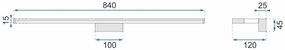 Aplica LED pentru oglinda 18W 90CM APP371-1W argintie