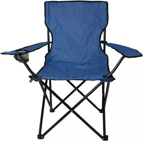 Scaun de camping Muhler C2012 109267, 52 x 52 x 90 cm, Pana la 100 kg, Suport pahar, Pliabil, Albastru
