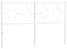 376307 vidaXL Tăblie de pat metalică, alb, 135 cm