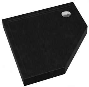 Cădiță de duș acrilică neagră pătrată Prato 90