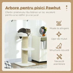 PawHut Stâlp de Zgâriat Per Pisici Con Lettino, Rivestimento Peluche E Palo In Sisal | Aosom Romania