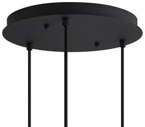 Lampă suspendată Art Deco neagră cu sticlă albastră și verde cu 3 lumini - Douglass